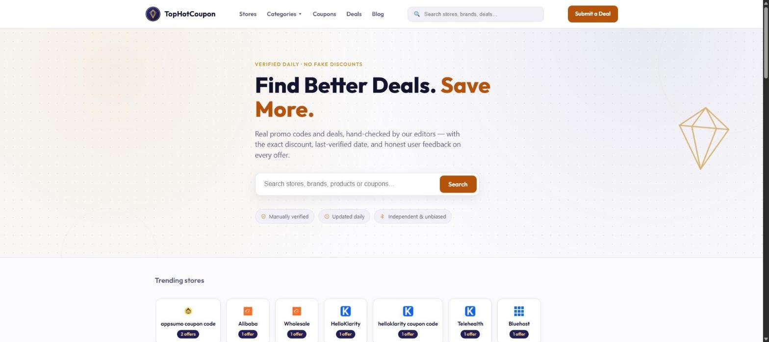 TopHotCoupon demo screenshot